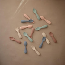 Mushie - Silicone Toddler Starter Spoons, 2 Pack,Blush Shifting Sand Image 2