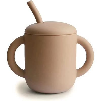 Mushie - Silicone Training Cup & Straw, Natural Image 1