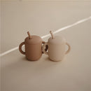 Mushie Silicone Training Cup + Straw - Natural Image 2