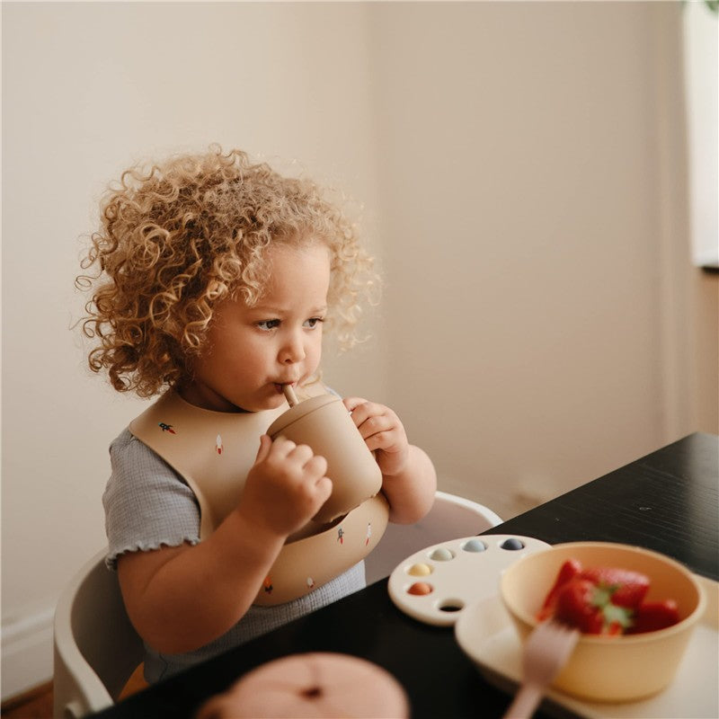 Mushie Silicone Training Cup + Straw - Natural Image 4