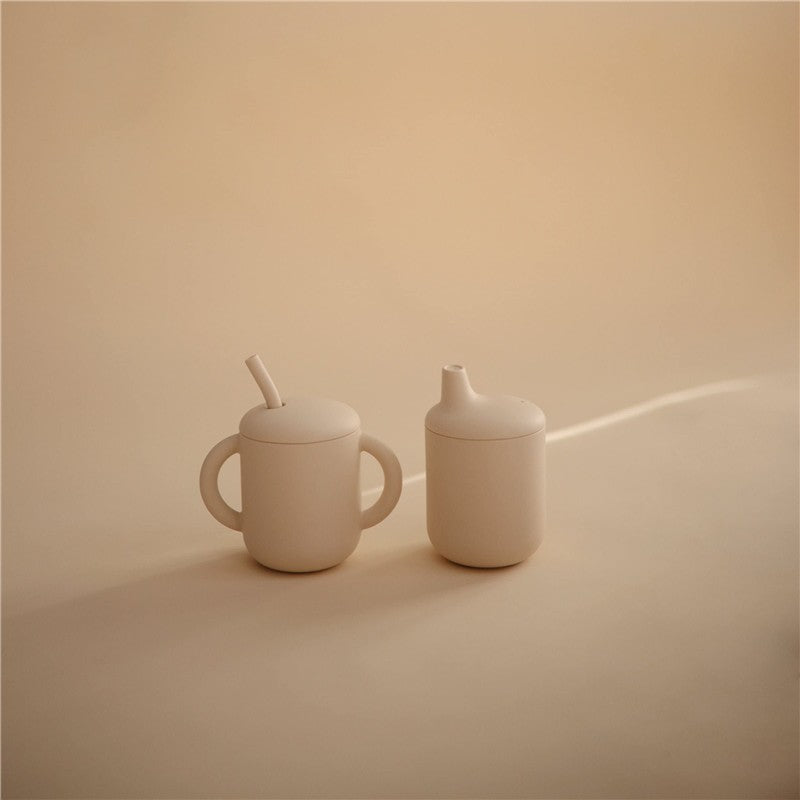 Mushie Silicone Training Cup + Straw - Shifting Sand Image 2