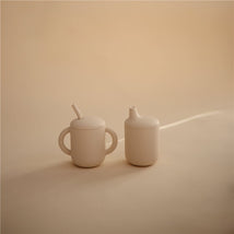 Mushie Silicone Training Cup + Straw - Shifting Sand Image 2