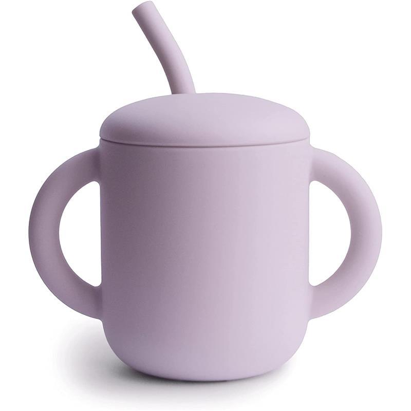 Mushie - Silicone Training Cup & Straw, Soft Lilac Image 1