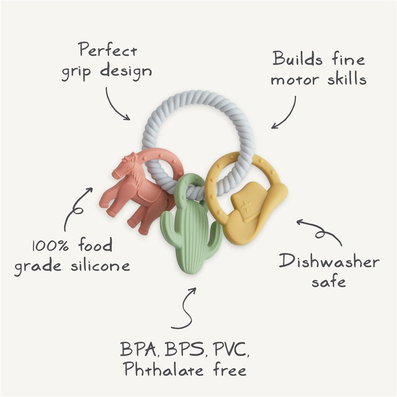 Mushie Silicone Western Teething Ring Image 2