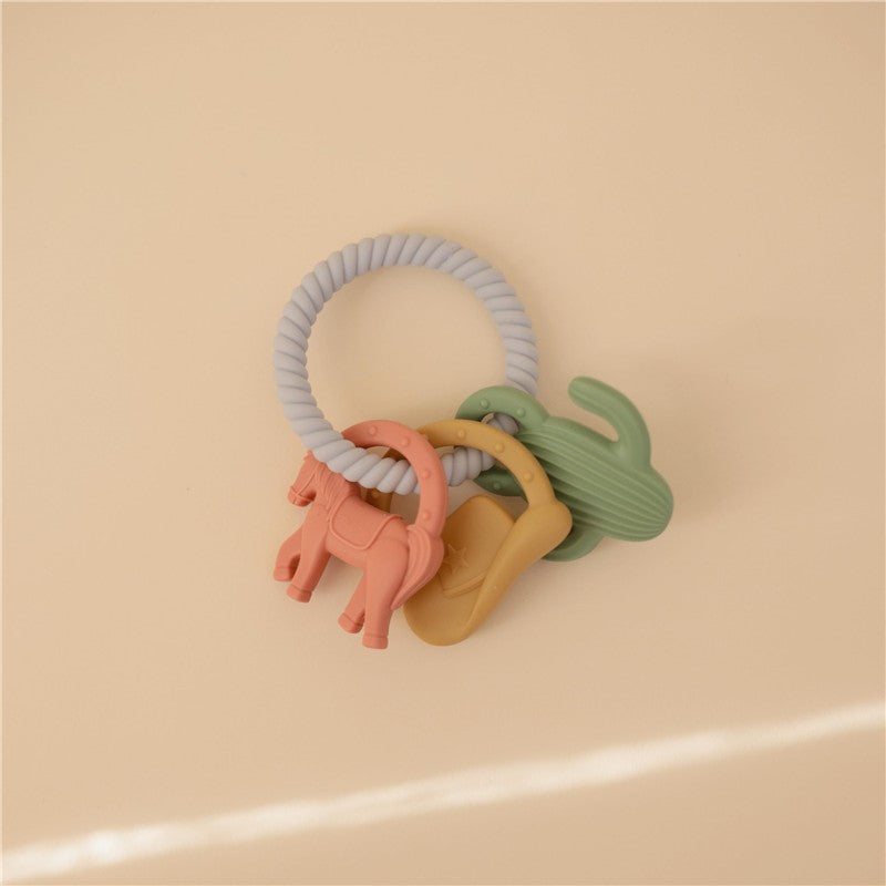 Mushie Silicone Western Teething Ring Image 7