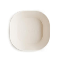 Mushie Silicone Square Bowl Dinnerware Set 2 Pack - Ivory Image 2