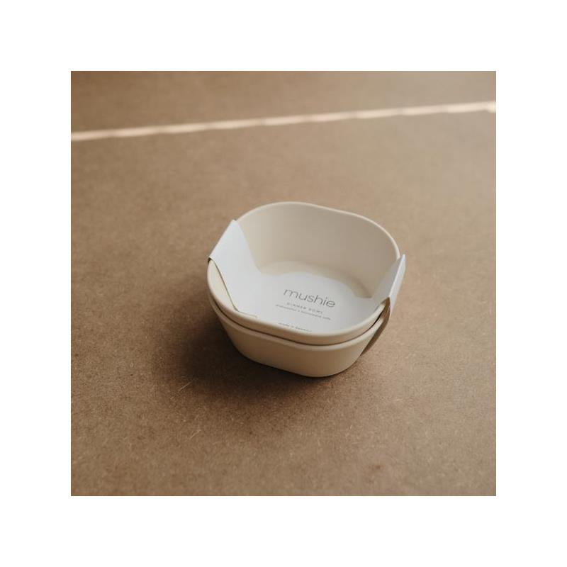 Mushie - Square Dinnerware Baby Bowl - Set Of 2 - Ivory Image 3