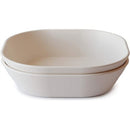 Mushie Silicone Square Bowl Dinnerware Set 2 Pack - Ivory Image 4