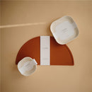 Mushie Silicone Square Bowl Dinnerware Set 2 Pack - Ivory Image 7