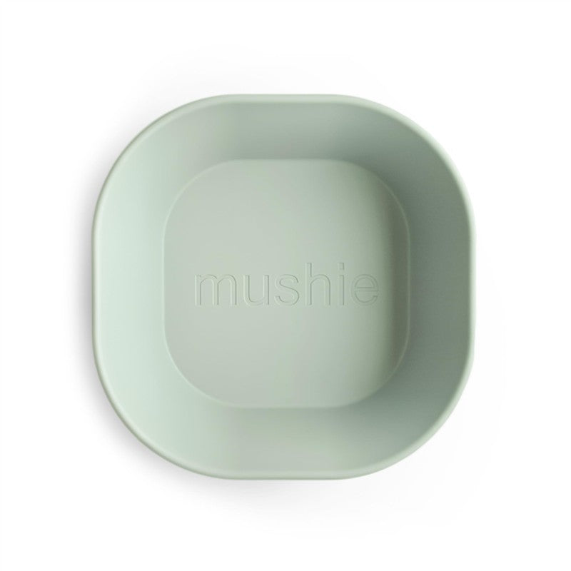 Mushie Silicone Square Bowl Dinnerware Set 2 Pack - Sage Image 2
