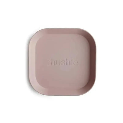 Mushie - Square Dinnerware Baby Plates- Set Of 2 - Blush Image 1