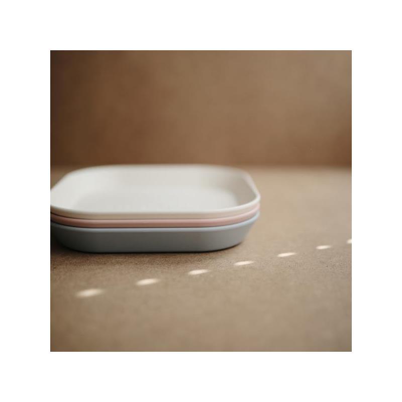 Mushie - Square Dinnerware Baby Plates- Set Of 2 - Blush Image 2