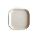 Mushie - Square Dinnerware Baby Plates- Set Of 2 - Ivory Image 1