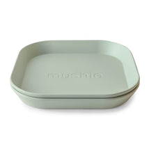 Mushie Silicone Square Plate Dinnerware Set 2 Pack - Sage Image 2
