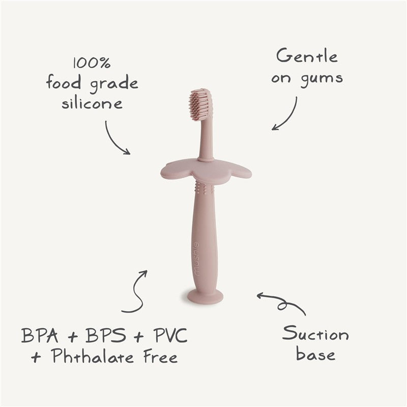 Mushie Silicone Star Training Toothbrush - Shifting Sand Image 7