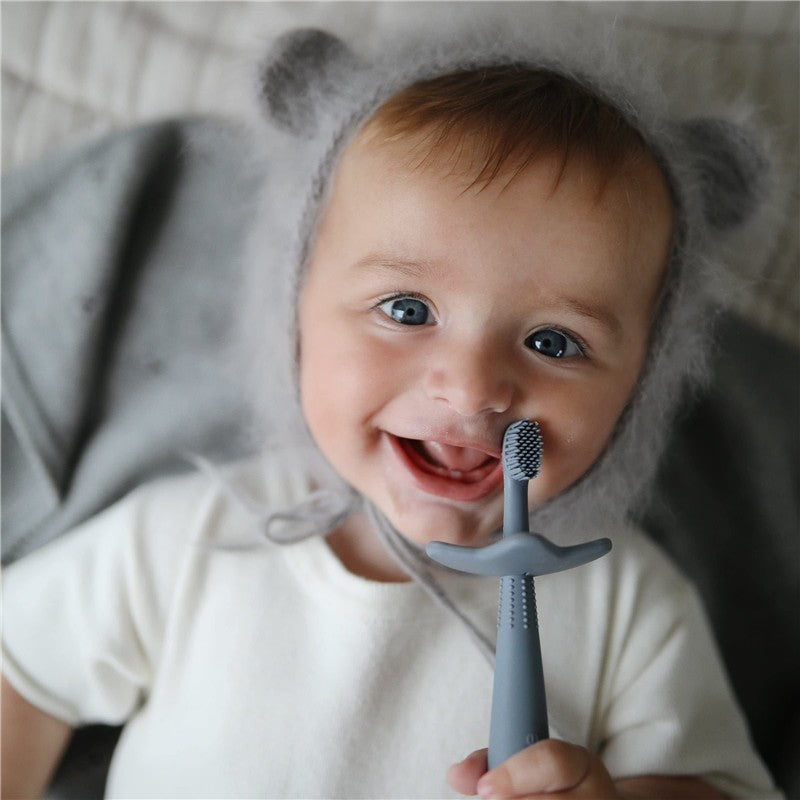 Mushie Silicone Star Training Toothbrush - Tradewinds Image 3