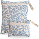 Mushie Water Resistant Wet Bag - 2 Pack - Blue Flowers