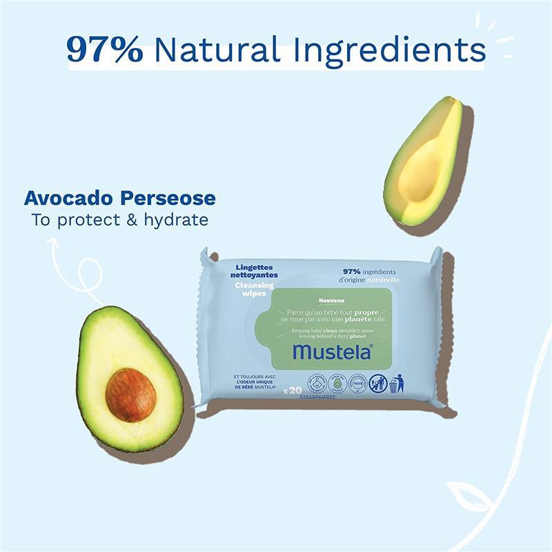Mustela - 20Ct Baby Cleansing Wipes with Natural Avocado Image 2
