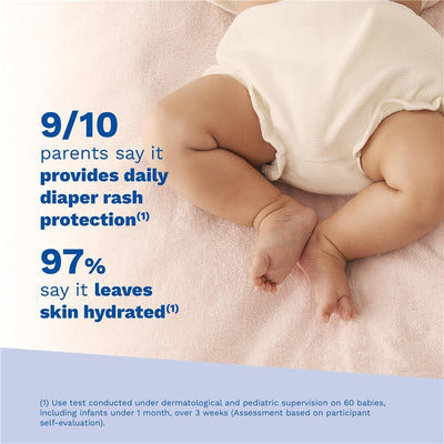 Mustela diaper rash cream results: 9/10 parents report daily protection and 97% hydrated skin.