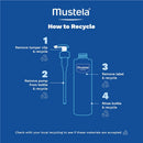 Recycling instructions for Mustela product, detailing steps to remove components for recycling.