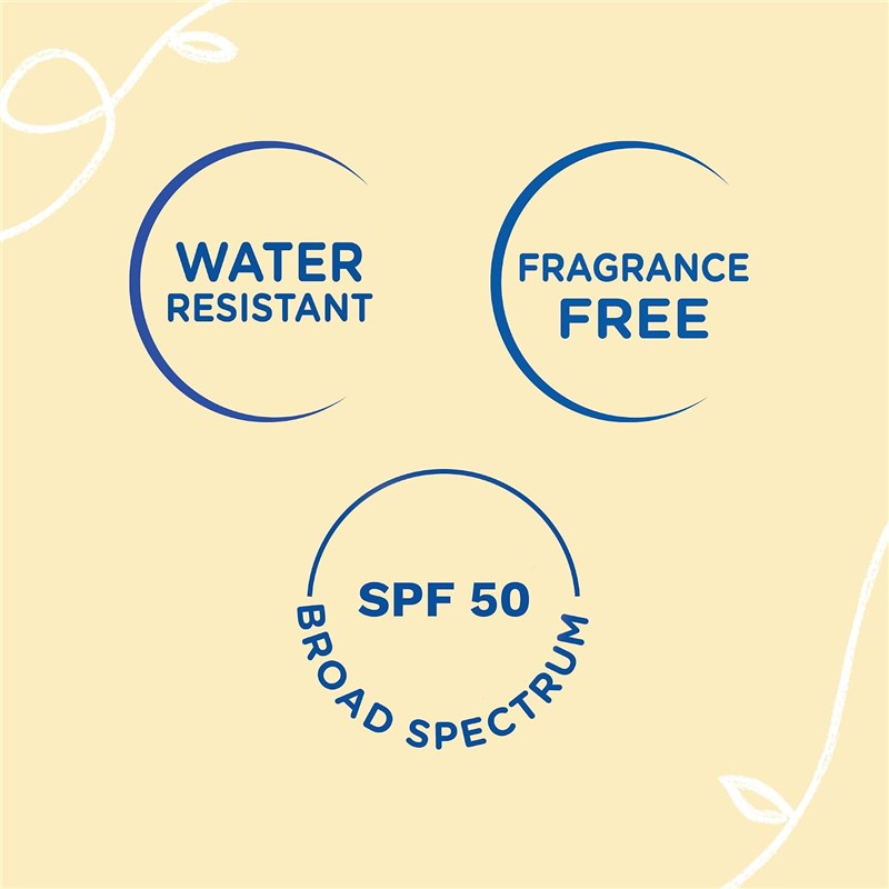 Water-resistant, fragrance-free, SPF 50, broad-spectrum labels for Mustela SPF 50 Mineral Sunscreen Stick.