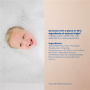 Mustela Stelatopia Foam Shampoo with a child playfully smiling in foamy water. Text highlights its natural ingredients and skin-friendly properties.