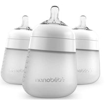Nanobebe - 3Pk White Flexy Silicone Baby Bottle, 9Oz Image 1