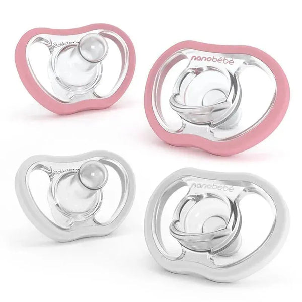 Nanobebe 4Pk Pink White Flexy Active Baby Pacifiers 4/36M - Main Image