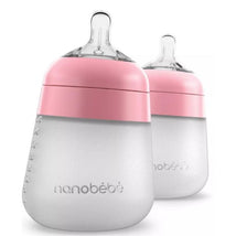Nanobebe - 2Pk Silicone Baby Bottle 9Oz, Pink Image 1