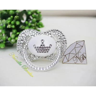 Neonilla Crystal Pacifier With Elite Crown Clear Pacifier With Crystals Bling Dummy Image 1