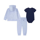 Nike Baby 3Pk Bodysuit Pant Set Cobalt Bliss Heather Image 2