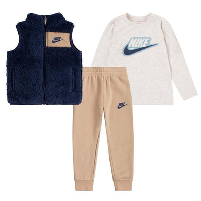 Nike Baby - Toddler Boy Nike Long Sleeve T-Shirt, Vest, and Joggers Set Image 1