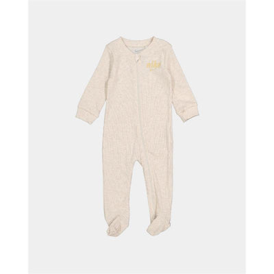 Nike kids coverall in ivory with long sleeves, a front zip closure, and subtle logo detail on the chest.