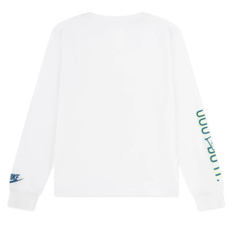 Nike Kids Long Sleeve T-Shirt, White Neon Image 3