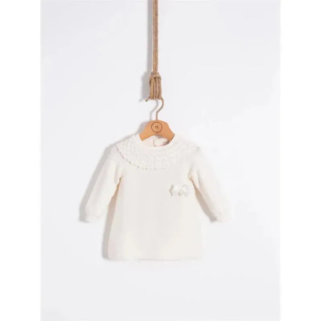 cream infant dress Boho Cream Baby Dress