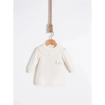 Nipperland - Baby Knitted Baby Girl Dress Cream Image 1