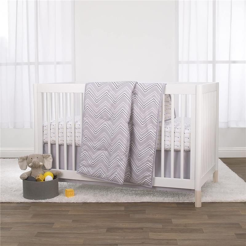 Nojo - 2Pk Little Love Grey & White Chevron Fitted Crib Sheet Set Image 2