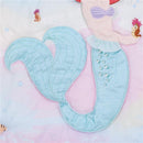 Disney Ariel watercolor bedding set featuring a detailed, glittery mermaid tail with bubbles and pastel colors.