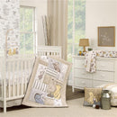 NoJo 3Pk Disney Classic Pooh nursery bedding set featuring a quilt with Pooh, Piglet, and Eeyore in a taupe color scheme.