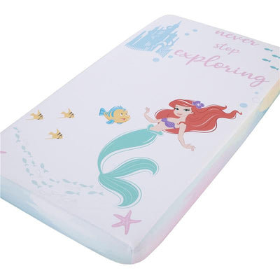 NoJo Disney Ariel Watercolor Wishes 100% Cotton Fitted Crib Sheet