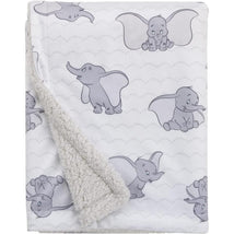 Nojo - Disney Dumbo White And Grey Super Soft Baby Blanket With Sherpa Back Image 1