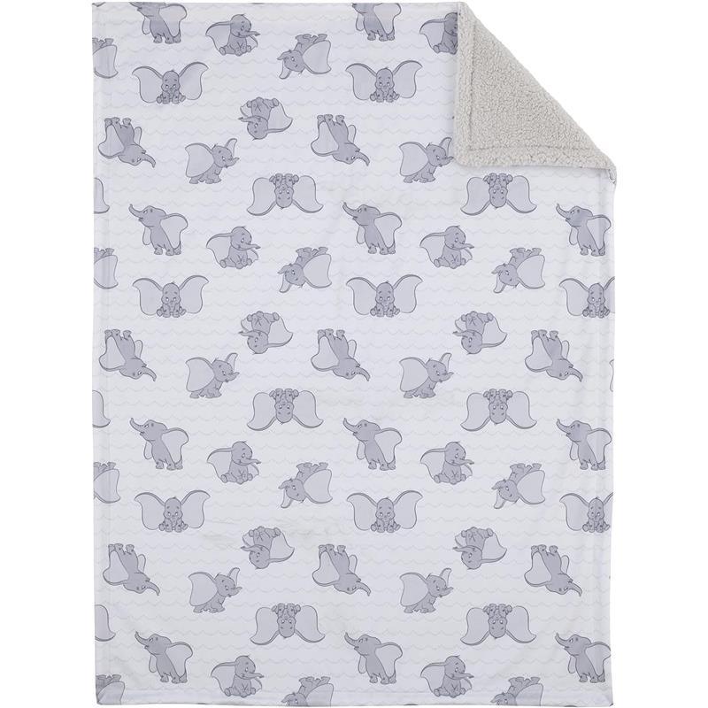 Nojo - Disney Dumbo White And Grey Super Soft Baby Blanket With Sherpa Back Image 3