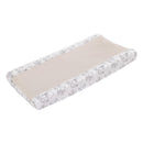 Super soft changing pad cover featuring a neutral beige center with Lion King character outlines on the edges.