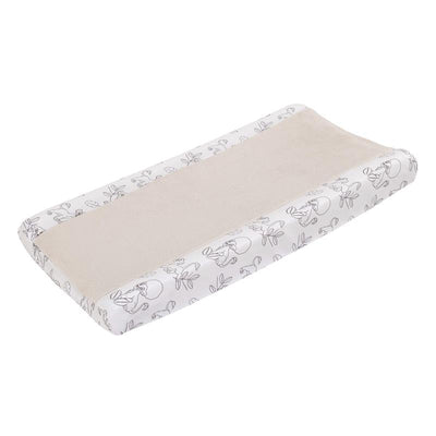 Super soft changing pad cover featuring a neutral beige center with Lion King character outlines on the edges.