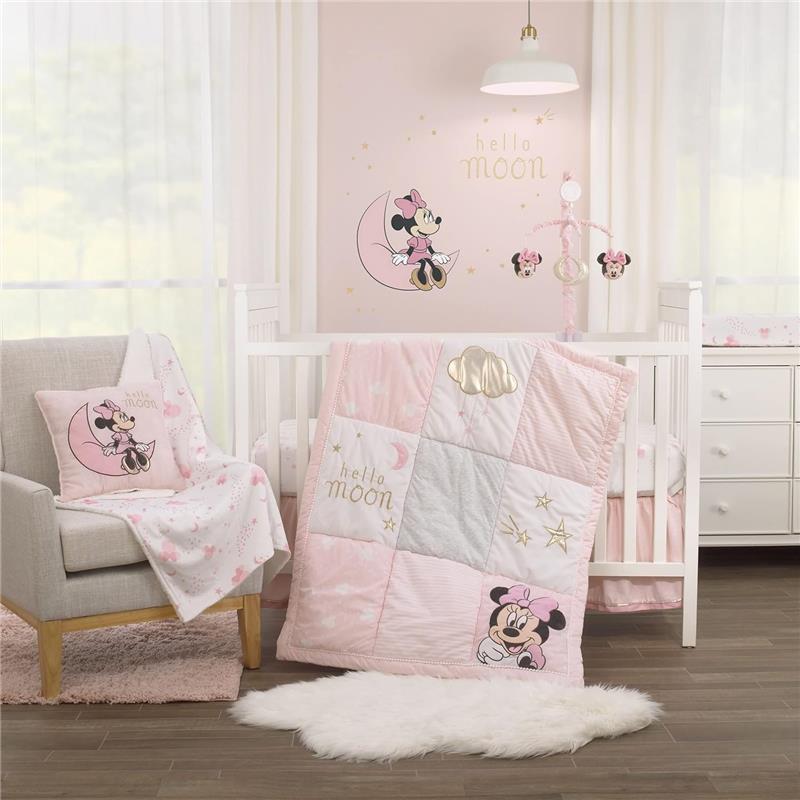 Nojo - Disney Minnie Mouse Twinkle Twinkle Minnie Pink And White Super Soft Baby Blanket Image 4