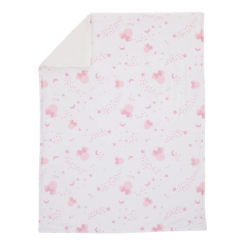 Nojo - Disney Minnie Mouse Twinkle Twinkle Minnie Pink And White Super Soft Baby Blanket Image 6