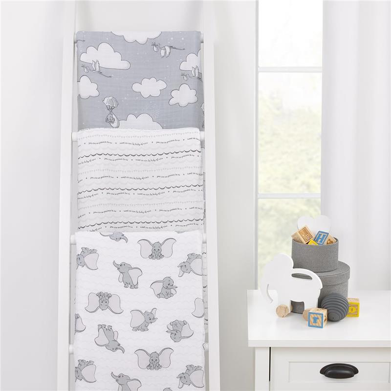 Nojo - Dumbo 3 Pk Printed Muslin Swaddles Image 3