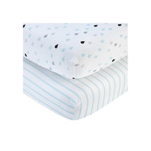 Nojo Little Love 2-Pack Happy Little Clouds Fitted Crib Sheet Image 1