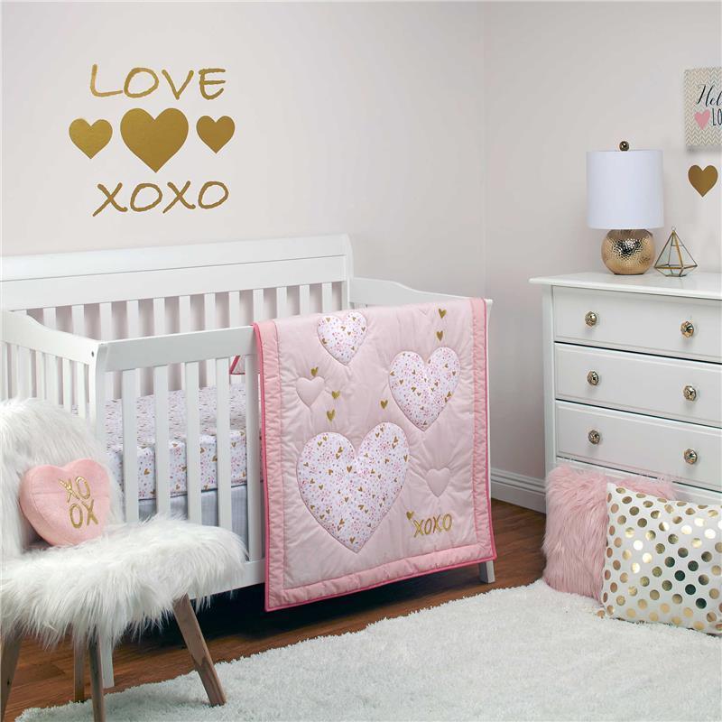 NoJo She's So Lovely 4-Piece Crib Bedding Set - Pink Image 1