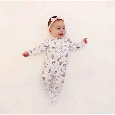 Noomie - Baby Ballerina With Ruffles Zipper Footie Image 1